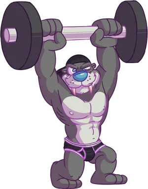 Muscular Walrus Lifting Weights.png PNG image