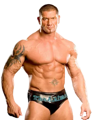 Muscular Wrestler Batista Pose PNG image