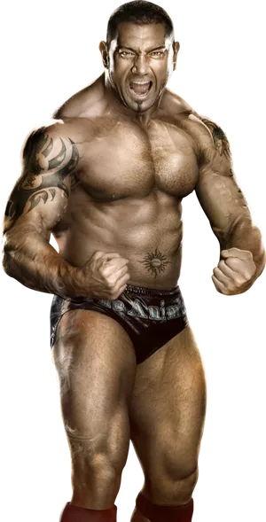 Muscular Wrestler Intensity PNG image