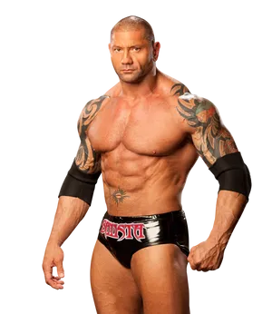 Muscular Wrestler Portrait PNG image