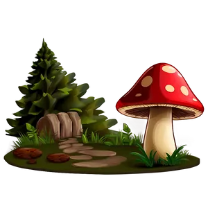 Mushroom Adventure Cartoon Png Enc PNG image