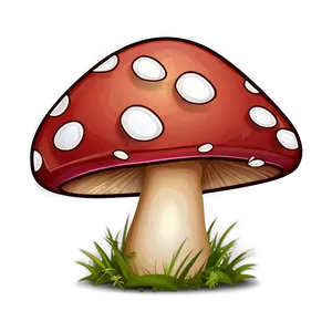 Mushroom Cartoon Pattern PNG 06272024