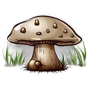 Mushroom Cartoon Sketch PNG Iwk33 PNG