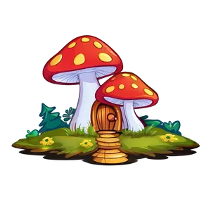 Mushroom House Cartoon Png 06272024 PNG image