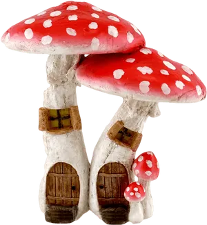 Mushroom House Fantasy Figurine PNG