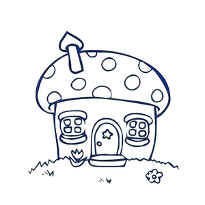 Mushroom House Illustration