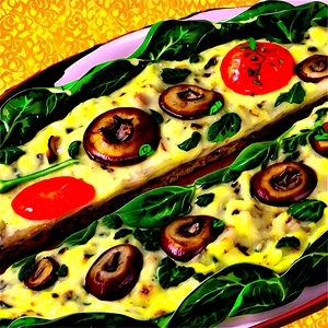 Mushroom Spinach Frittata PNG Qet41 PNG