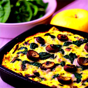 Mushroom Spinach Frittata PNG Quj PNG