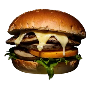 Mushroom Swiss Burger PNG Lhu77