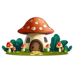 Mushroom Village Cartoon Png 06272024 PNG image