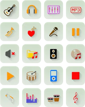 Music_ App_ Icons_ Collection PNG image