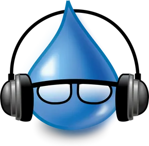 Music Drop Character Icon PNG image