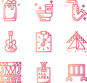 Music Festival Icons Set