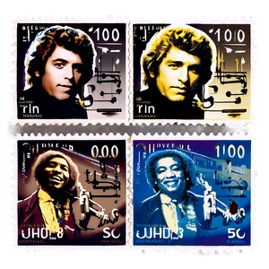 Music Legends Postage Stamp PNG 06122024 PNG