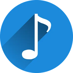 Music Note Icon Blue Background