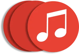 Music Note Icon Red Background PNG image