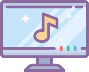 Music Note Iconon Computer Screen PNG image