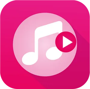 Music Play Icon Pink Background PNG image