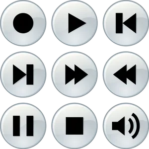 Music Player Buttons Set PNG image