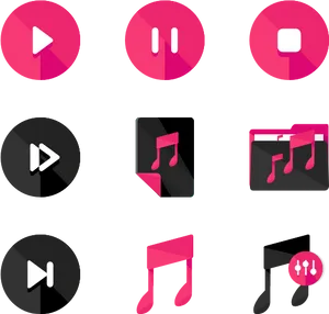 Music Player Icons Set PNG image