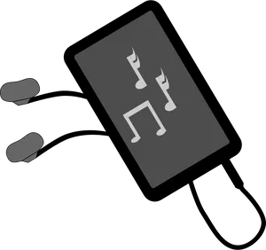 Music Playerand Earphones Vector Illustration PNG image