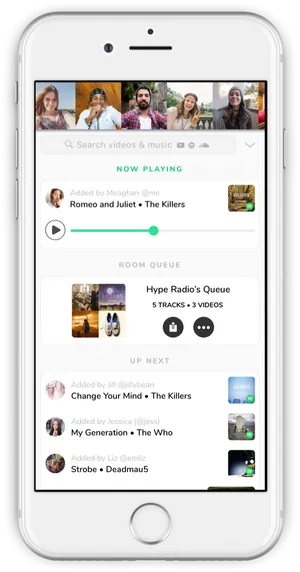 Music Queue App Screen PNG image