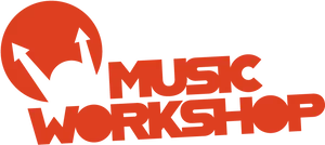 Music Workshop Logo_ Red Background PNG image