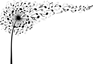 Musical Dandelion Silhouette