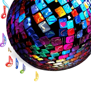 Musical Disco Ball Symphony PNG image
