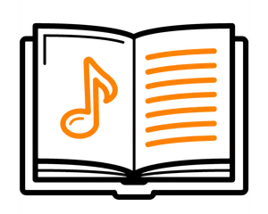 Musical Note Open Book Icon PNG image