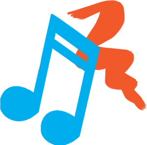 Musical Note With Human Figure PNG image