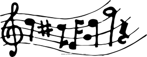 Musical Notes Black Background PNG