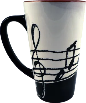 Musical Notes Coffee Mug PNG image