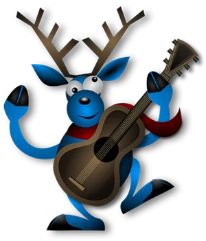 Musical Reindeer Cartoon PNG image