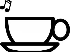 Musical Tea Cup Graphic PNG image