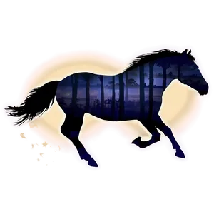 Mustang Horse Silhouette Dusk Png 54 PNG image