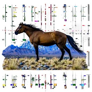 Mustang Horse With Mountain Backdrop PNG 06262024