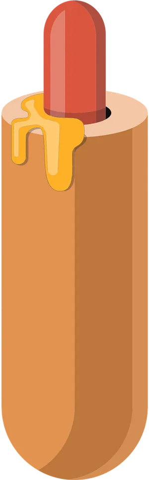Mustard Spillon Hotdog Cartoon