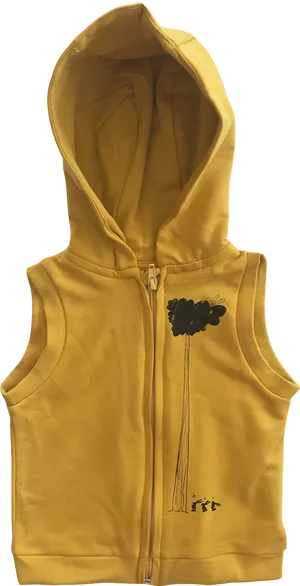 Mustard Yellow Sleeveless Hoodie