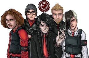 My Chemical Romance Animated Band Members PNG image