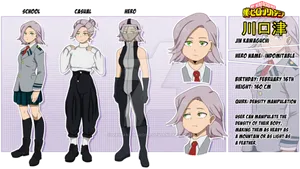 My Hero Academia Character Jin Kanaguchi Designs PNG image