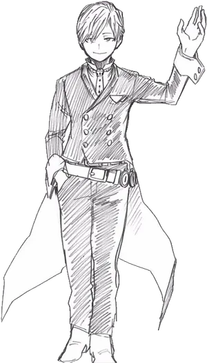 My Hero Academia Character Sketch PNG image