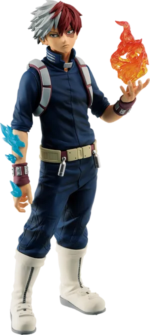 My Hero Academia Character With Fireand Ice Powers PNG image