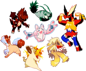 My Hero Academia Pokemon Crossover Art