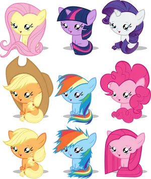 My Little Pony Characters Collage PNG image