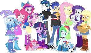 My Little Pony Equestria Girlsand Ponies PNG image