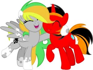 My Little Pony Friends Hugging PNG