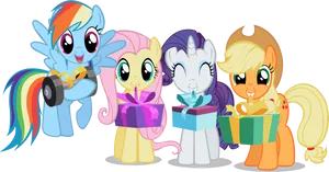 My Little Pony Friends With Gifts PNG image