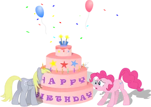 My Little Pony Happy Birthday Celebration PNG