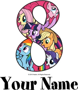 My Little Pony Number8 Personalized Birthday PNG